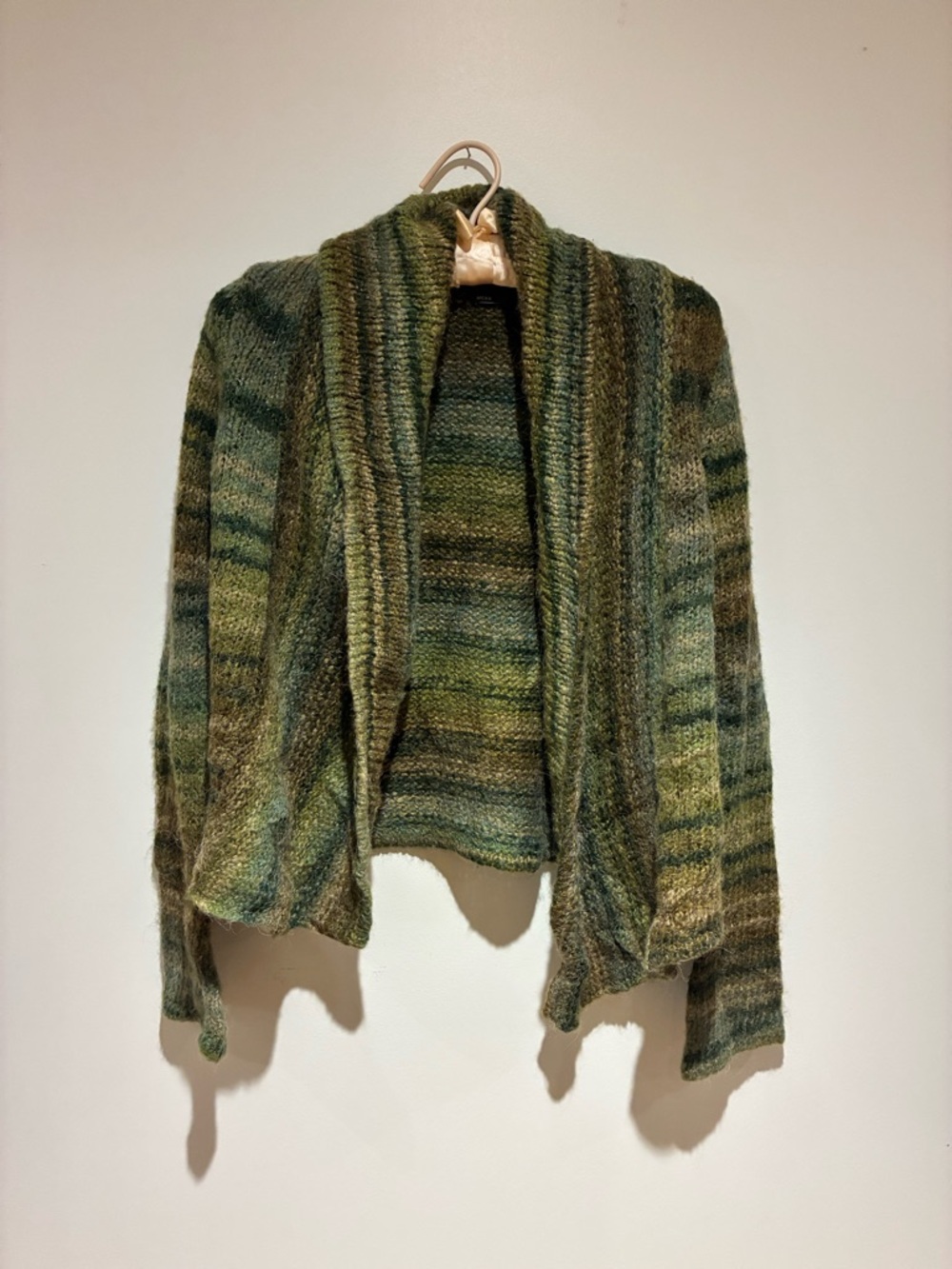Mexx Green Variegated Open-Front Cardigan